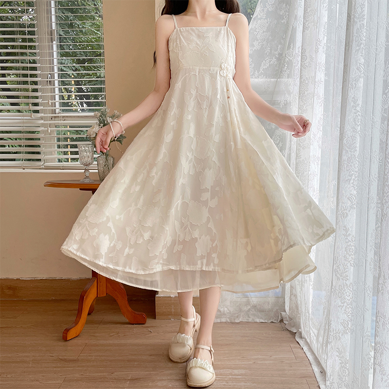 New Chinese Style Improved Qipao Dress Set Women's Hanfu Long Skirt for Petite - Image 4