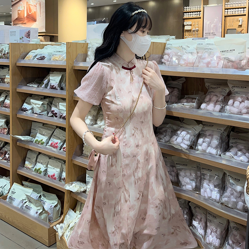 New Chinese Style Improved Qipao Dress Women's Long Skirt 2024 Summer - Image 2