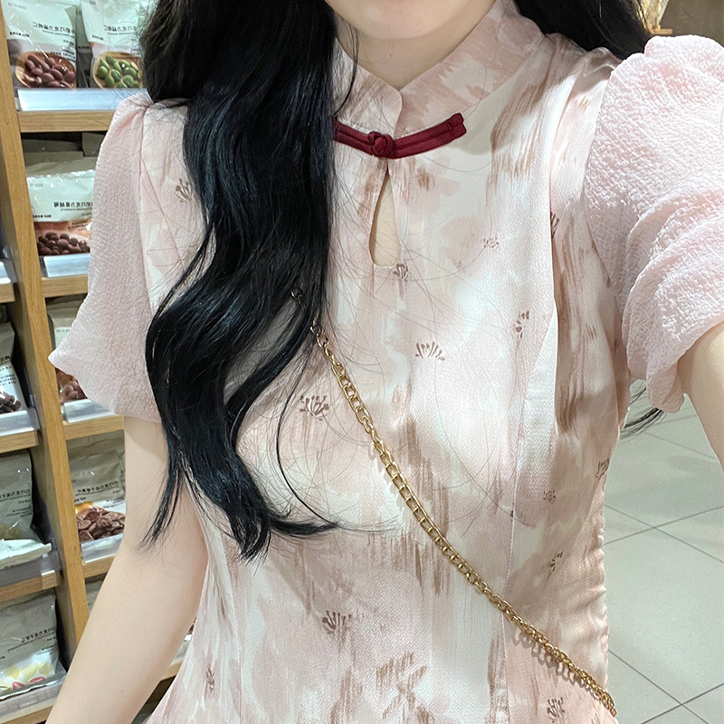 New Chinese Style Improved Qipao Dress Women's Long Skirt 2024 Summer