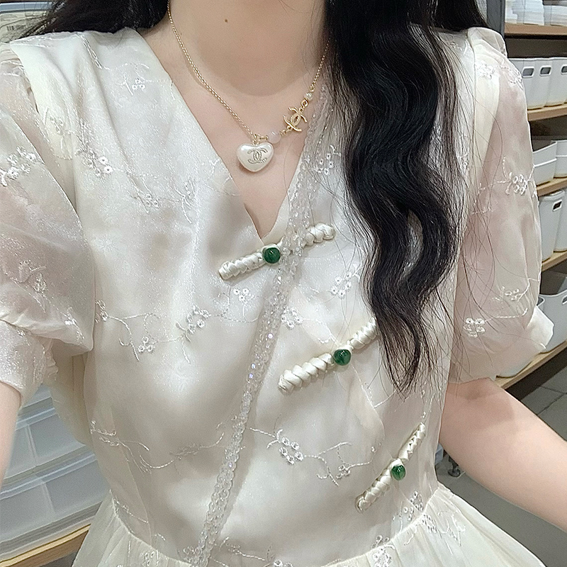 New Chinese Style Embroidered V-Neck Fairy Dress - Image 2
