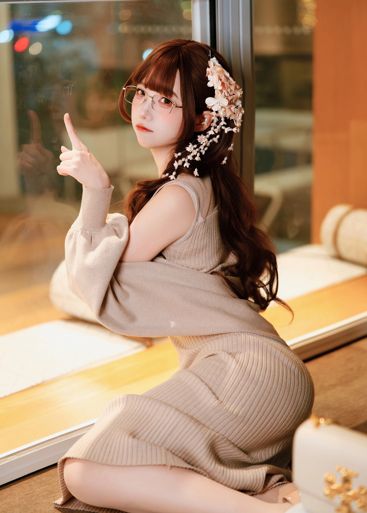 Japanese Style 4-Way Tie Cardigan and Sleeveless Knit Dress Two-Piece Set