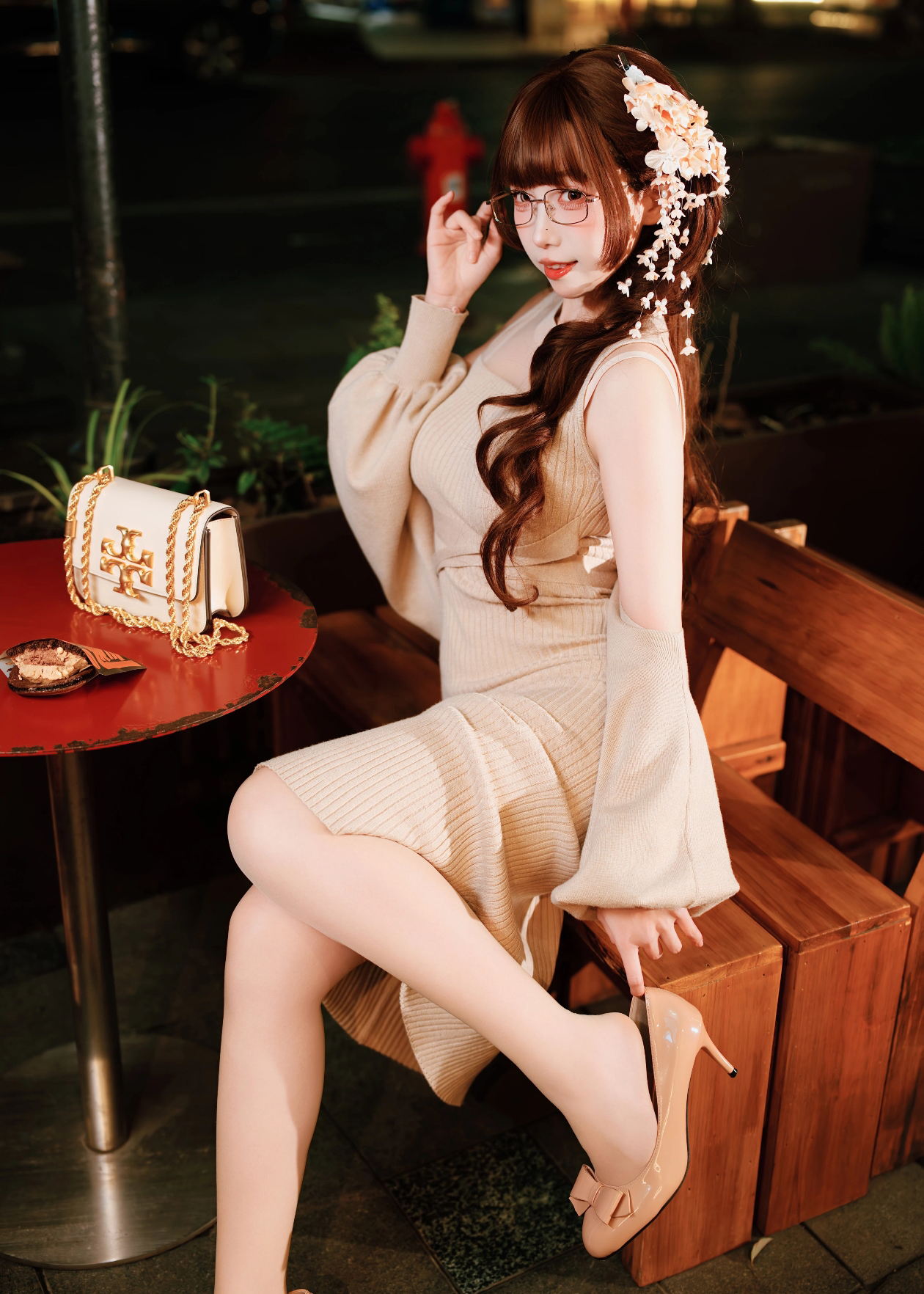 Japanese Style 4-Way Tie Cardigan and Sleeveless Knit Dress Two-Piece Set - Image 4