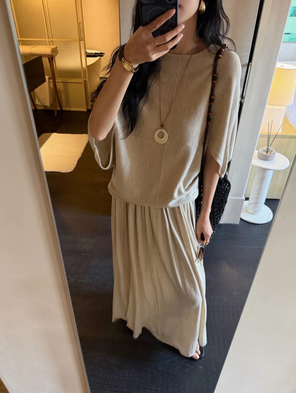 Women's Lazy Knit Sweater and Long Skirt Two-Piece Set - Image 2