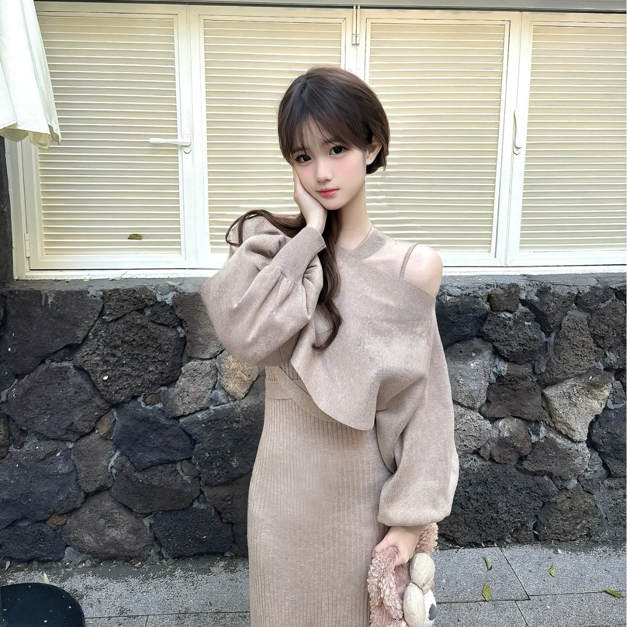 Sweet Narcissus Ginza Muse Japanese Style Tie Blouse Sleeveless Vest Knit Dress Two Piece Set - Image 5