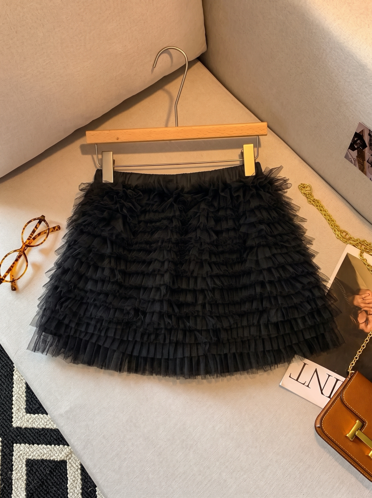 Korean Style Solid Color Layered Tulle Cake Skirt for Women - Image 2