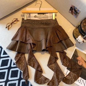 Women's A-Line Mini Skirt with Lace Ribbon Detail Sweet Pure Style Early Autumn New