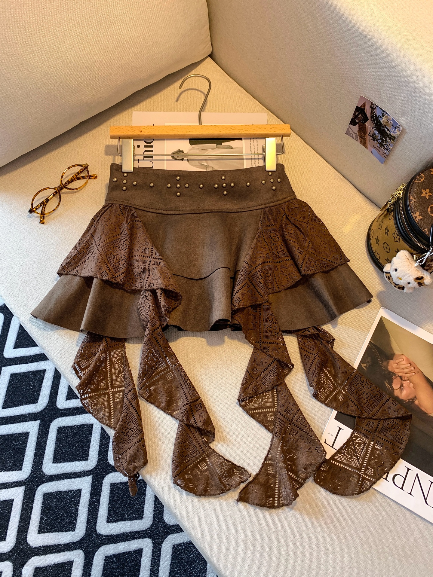 Women's A-Line Mini Skirt with Lace Ribbon Detail Sweet Pure Style Early Autumn New
