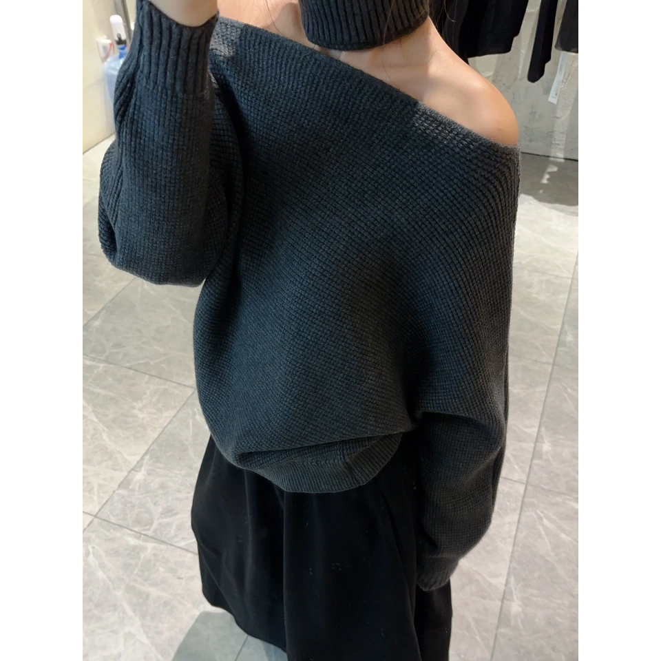 Women's Loose Slimming Knit Sweater French Style Winter Top - Image 5