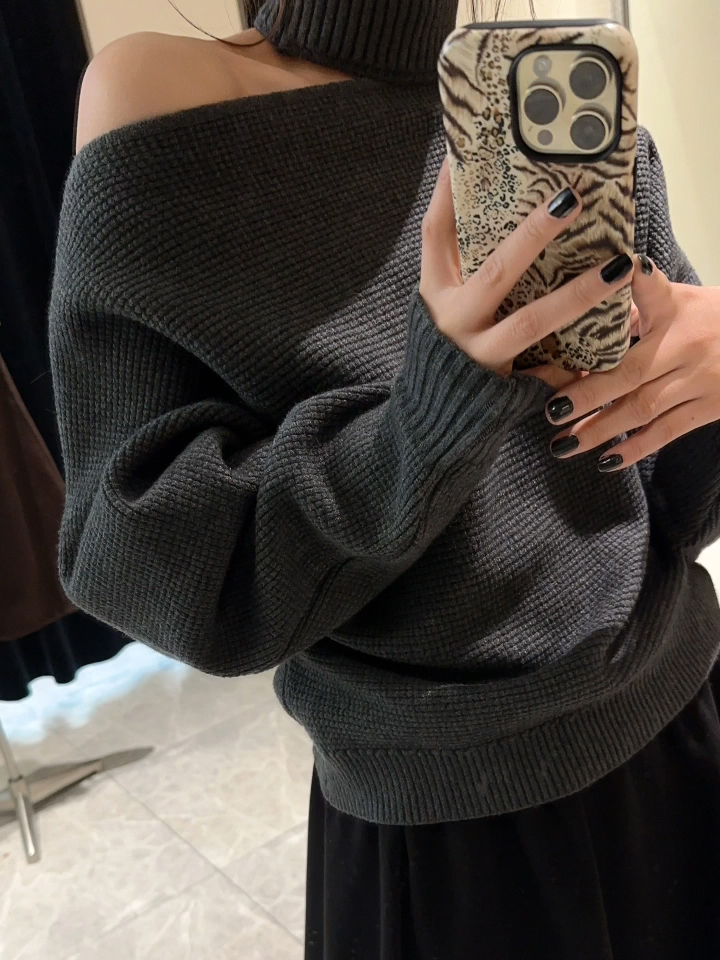 Women's Loose Slimming Knit Sweater French Style Winter Top