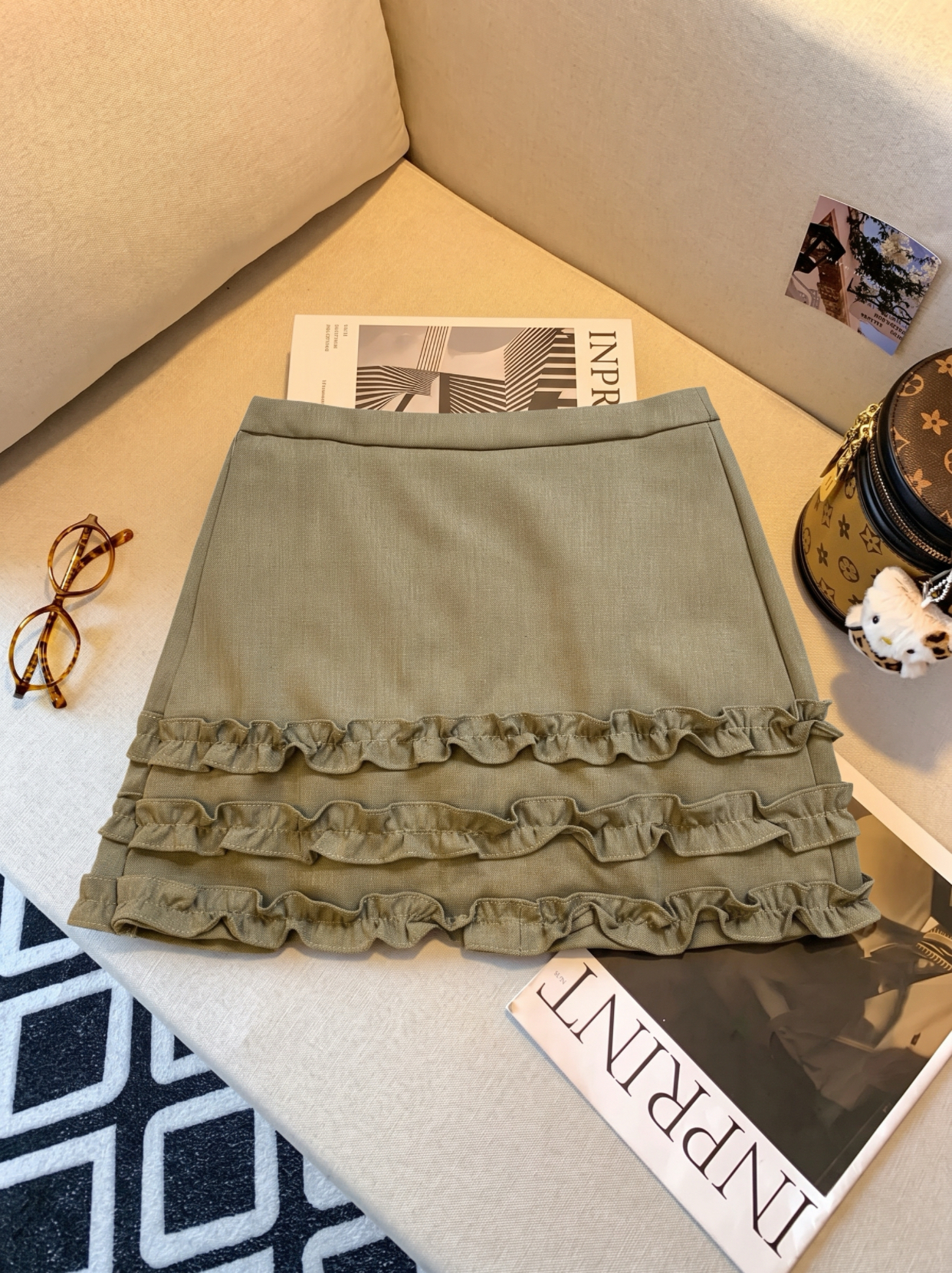 Women's High Waist Ruffle A-Line Skirt Korean Style Black Anti-Exposure Fall 2026 - Image 2