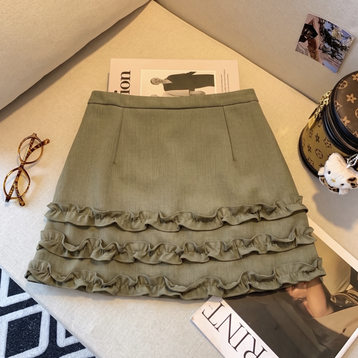 Women's High Waist Ruffle A-Line Skirt Korean Style Black Anti-Exposure Fall 2026 - Image 5